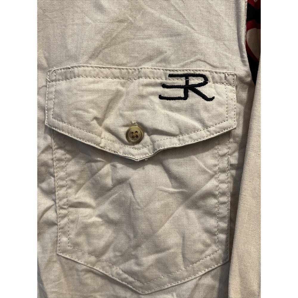 VTG Express Rider Mens Western Cowboy L/S Shirt Button Up Sz M ~ FLAME SLEEVES - Picture 4 of 7